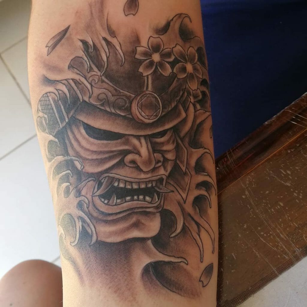 samurai mask tattoo