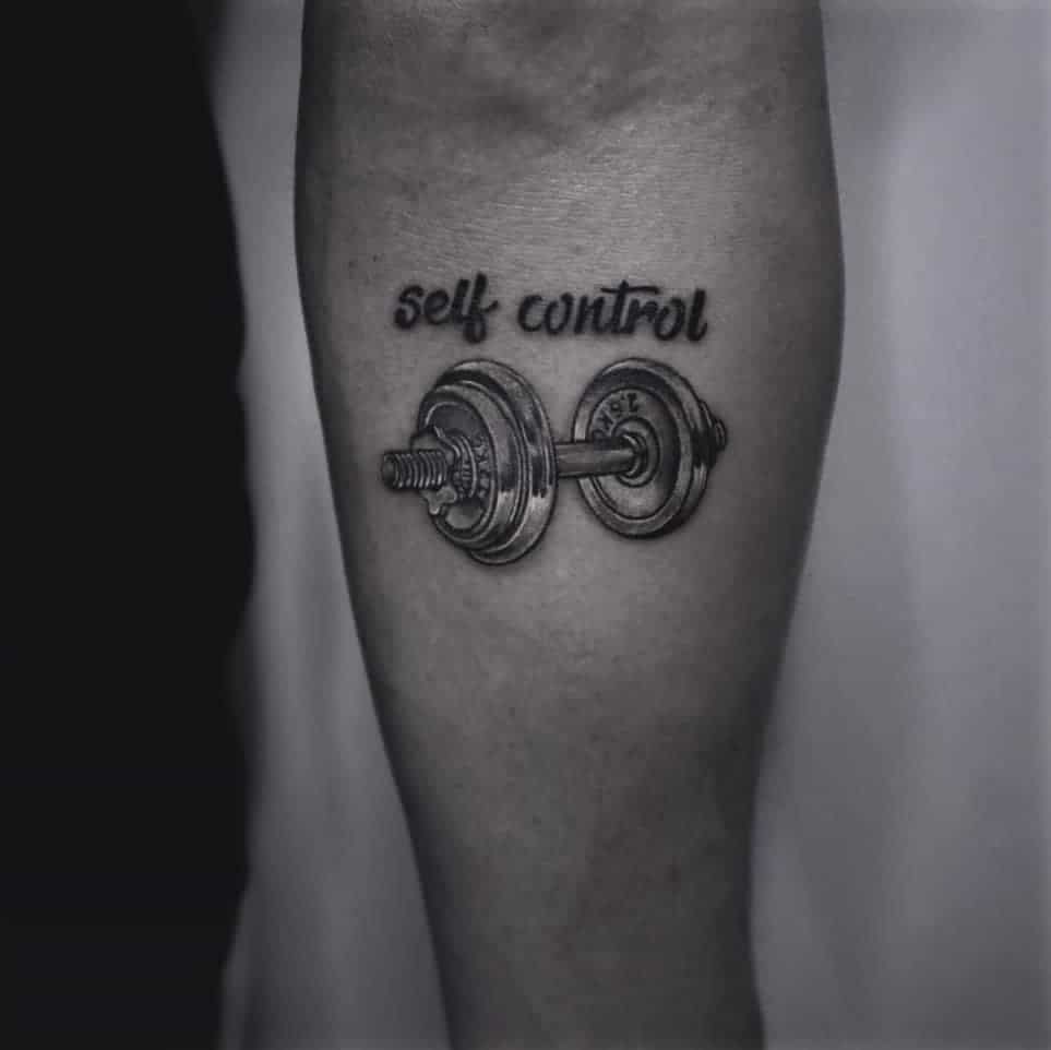 dumbbell tattoo