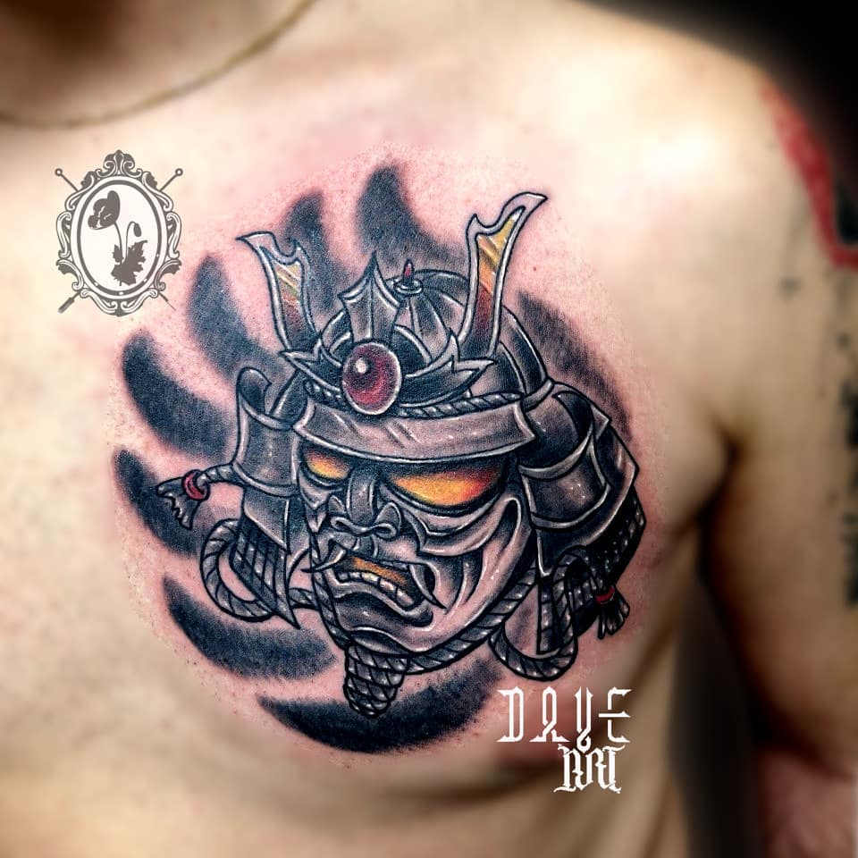 samurai mask tattoo