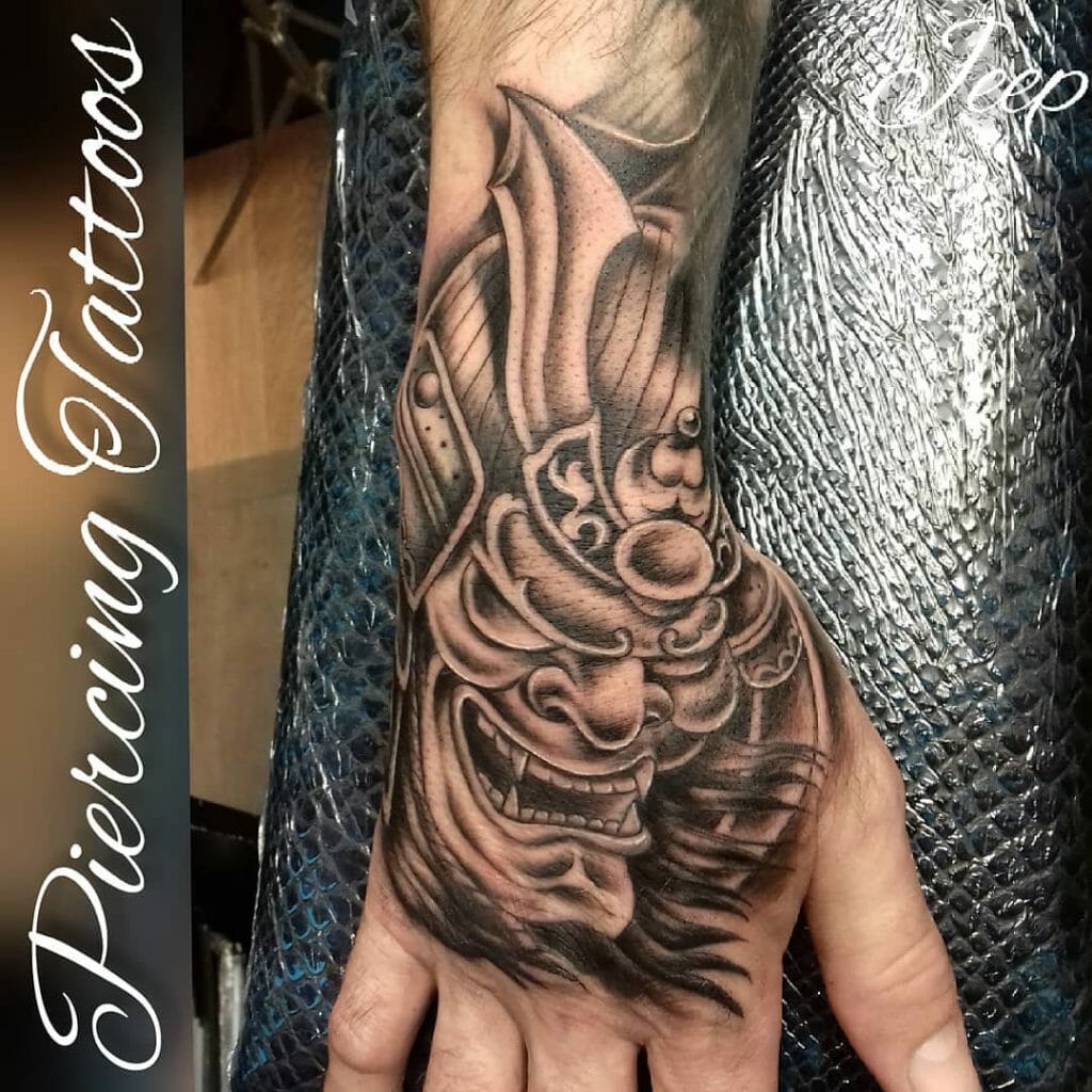 samurai mask tattoo