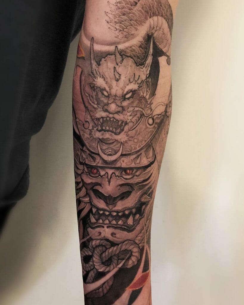 samurai mask tattoo