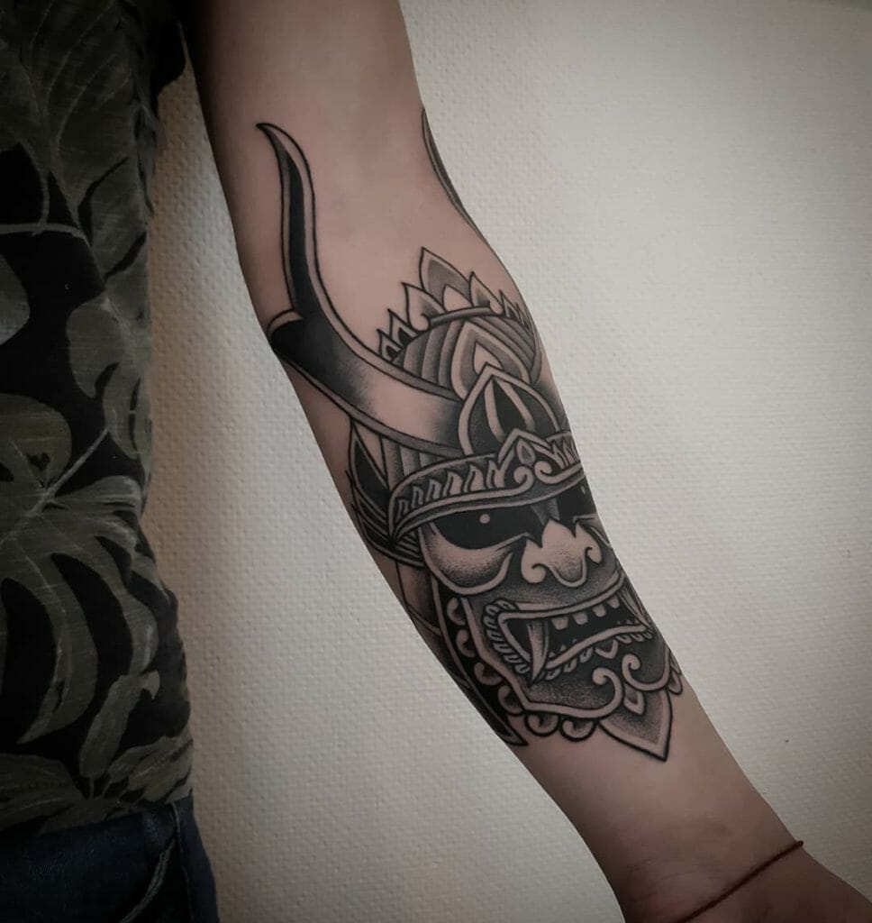 samurai mask tattoo