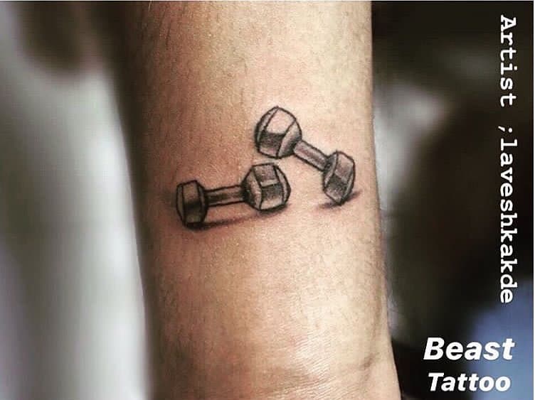 dumbbell tattoo