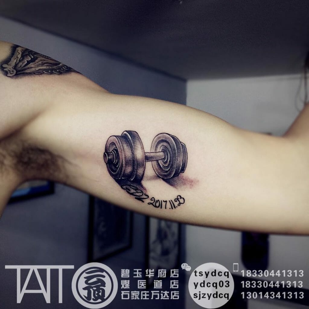 dumbbell tattoo