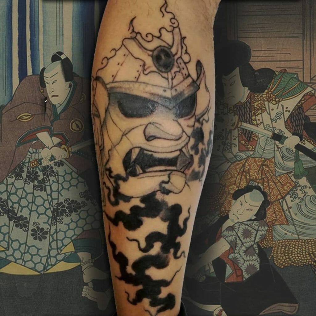 samurai mask tattoo