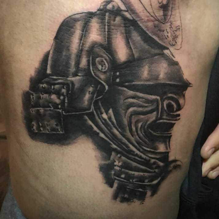 samurai mask tattoo