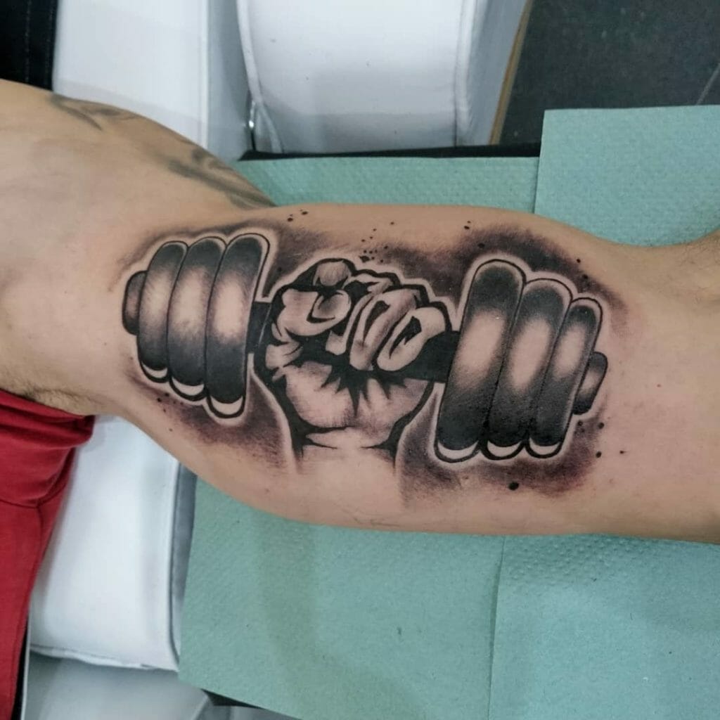 dumbbell tattoo