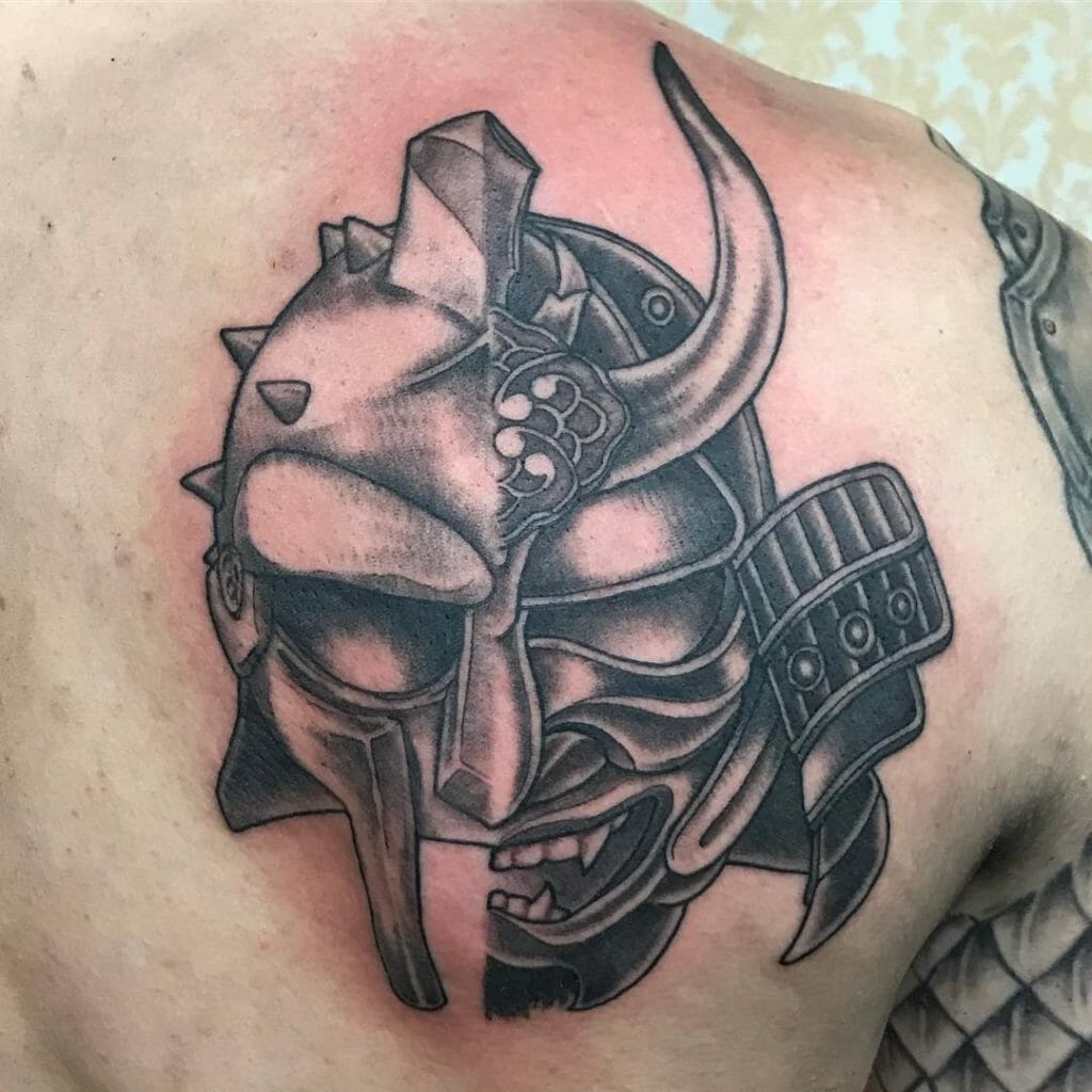 samurai mask tattoo