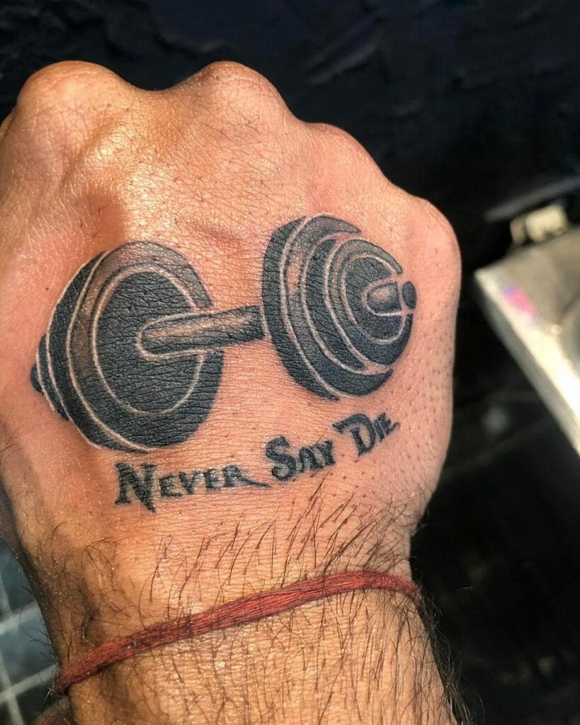 dumbbell tattoo