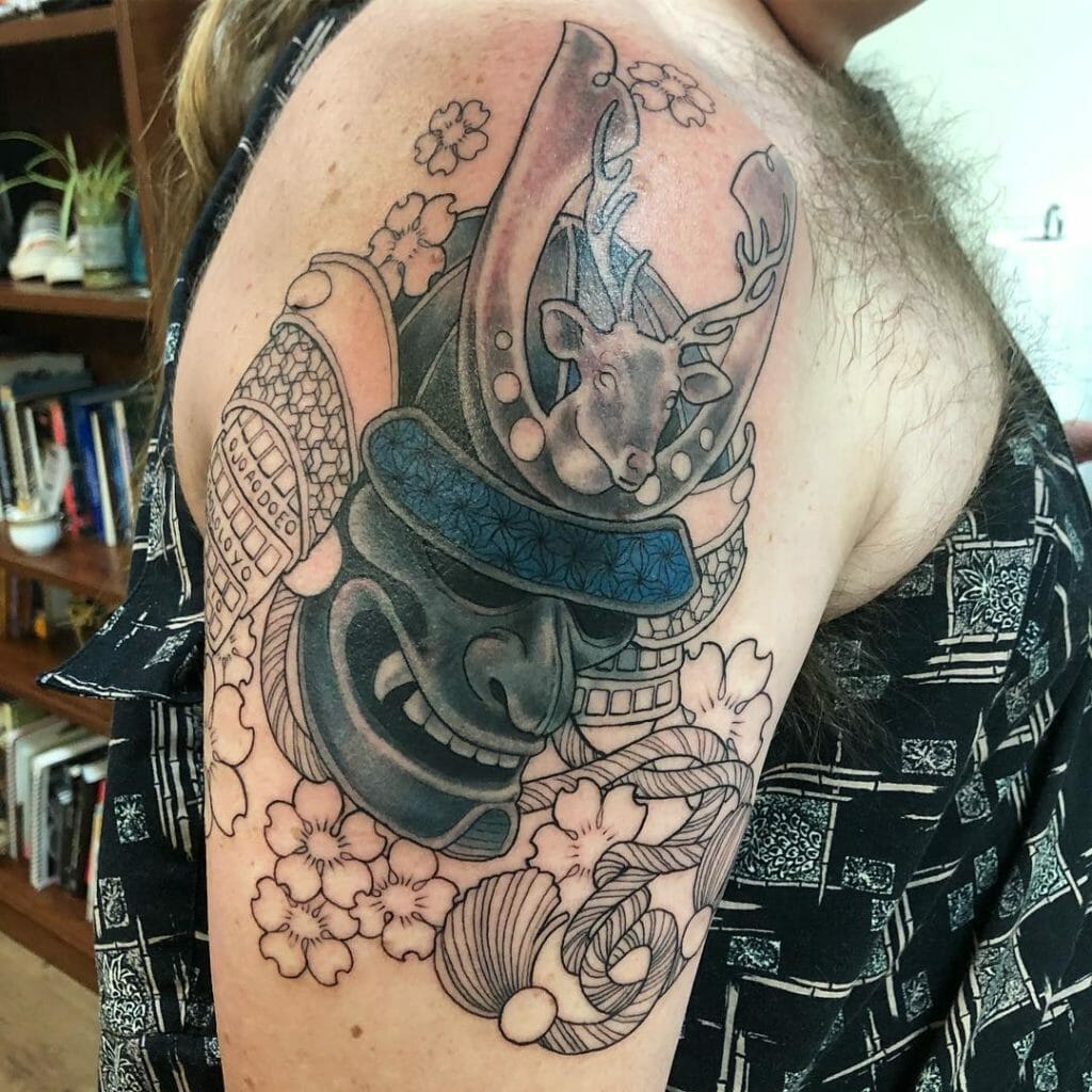 samurai mask tattoo