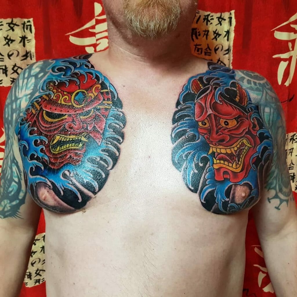 samurai mask tattoo