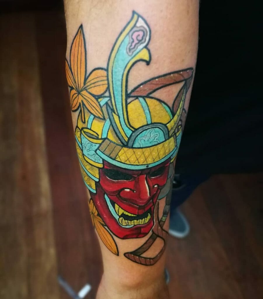 samurai mask tattoo