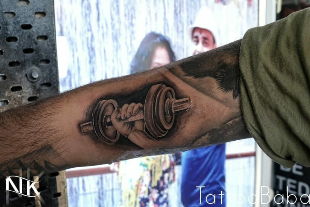 dumbbell tattoo