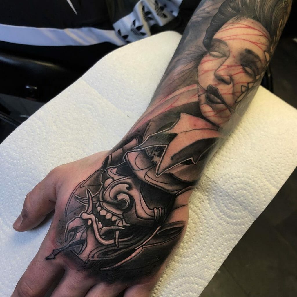 samurai mask tattoo