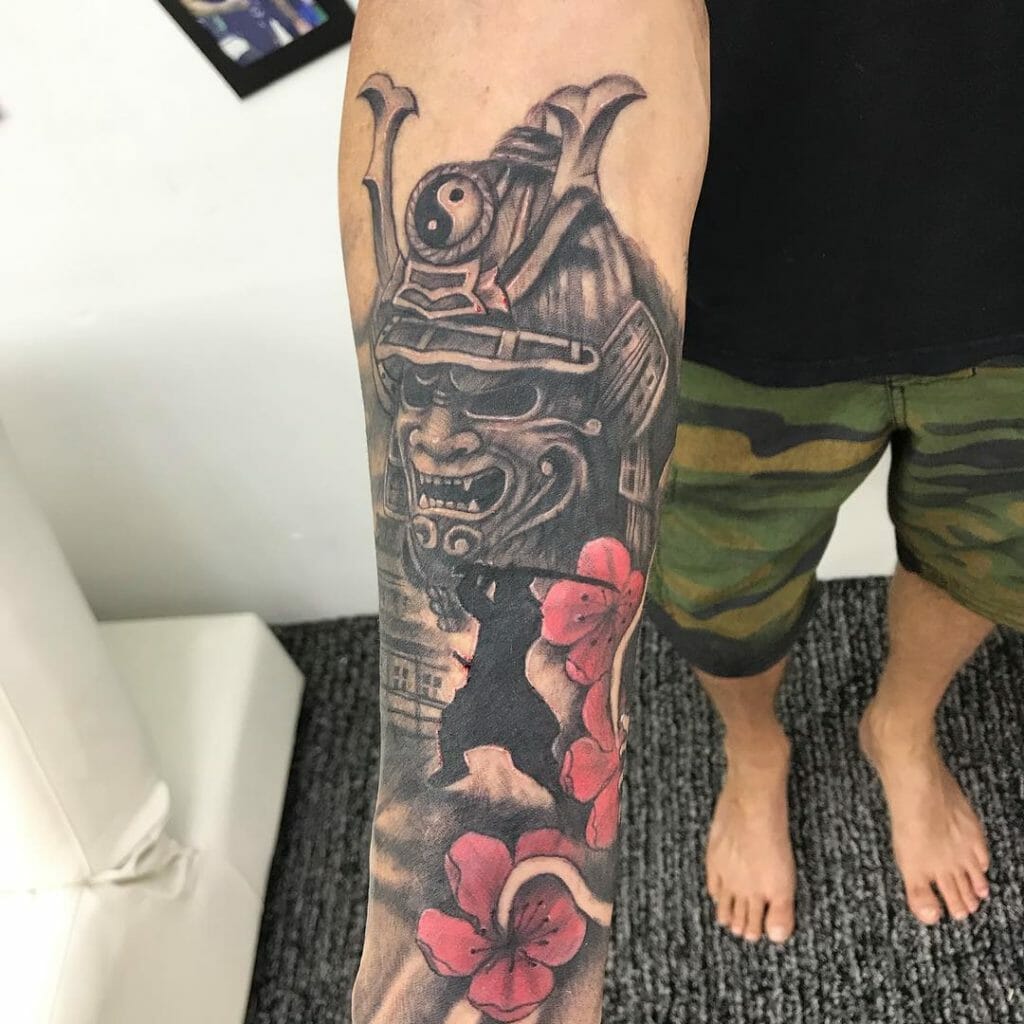 samurai mask tattoo