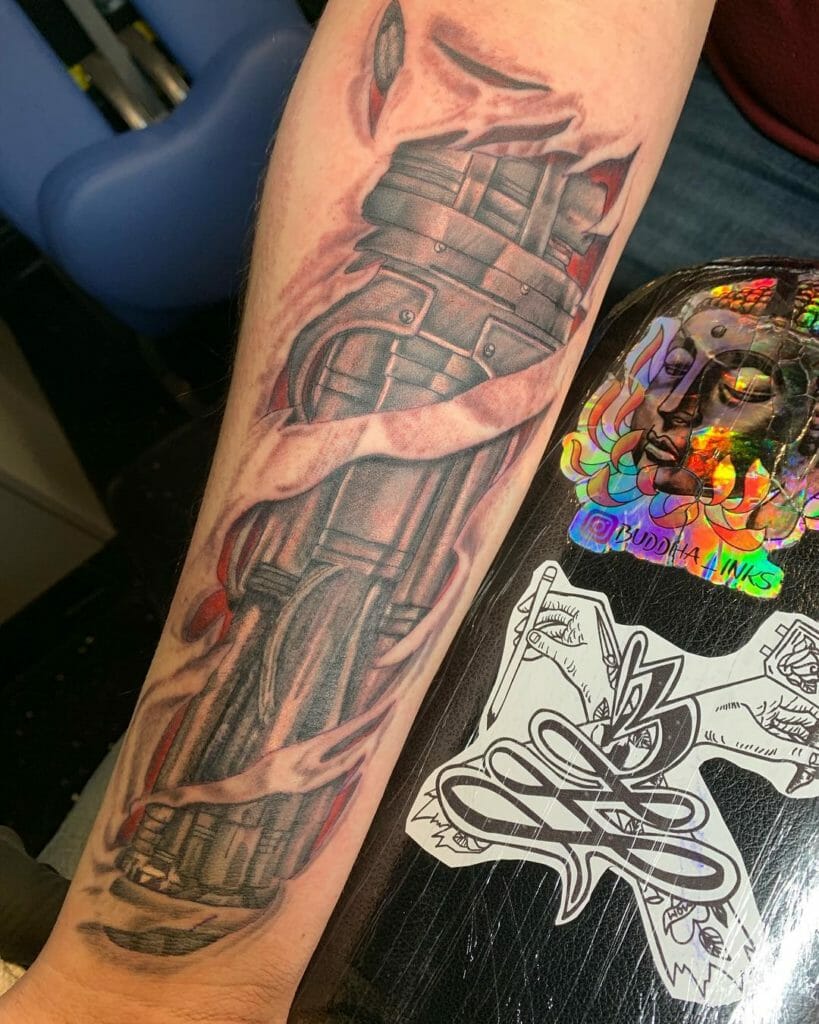 robot arm tattoo