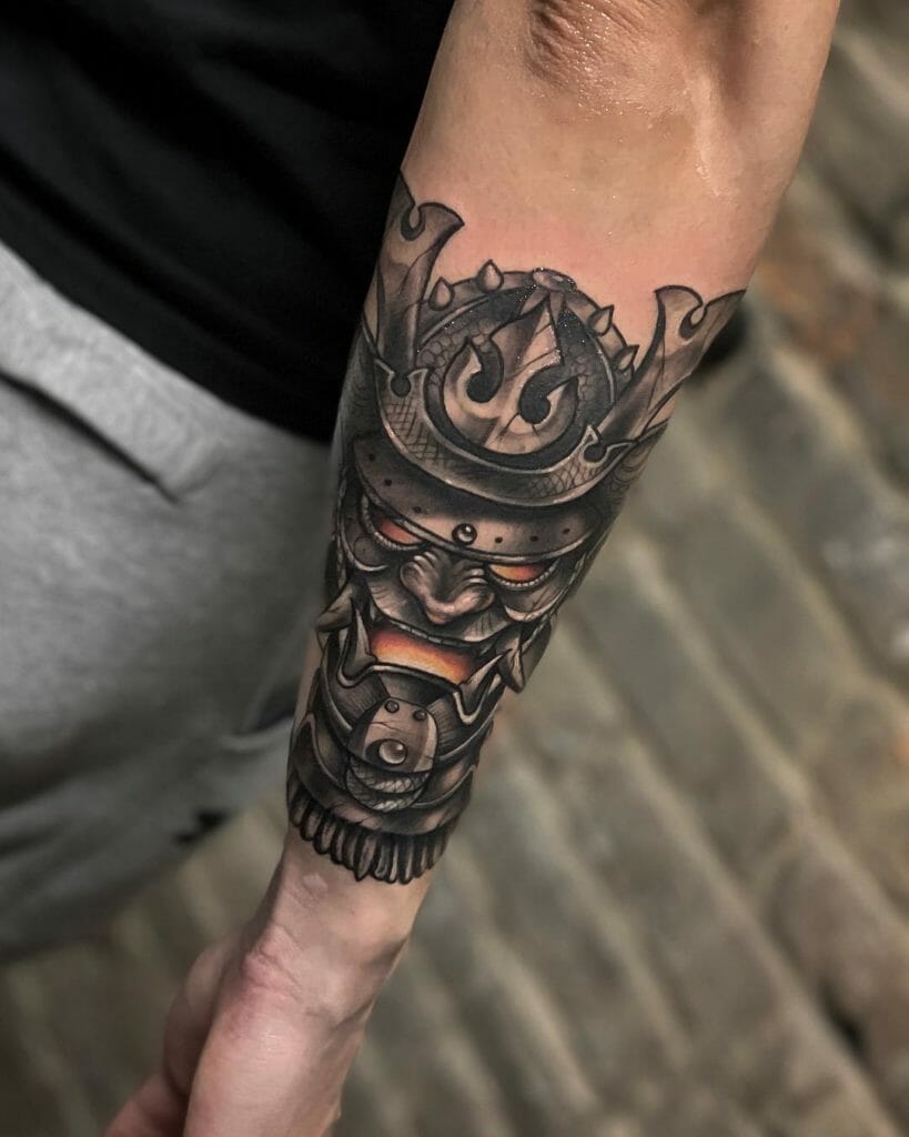 samurai mask tattoo