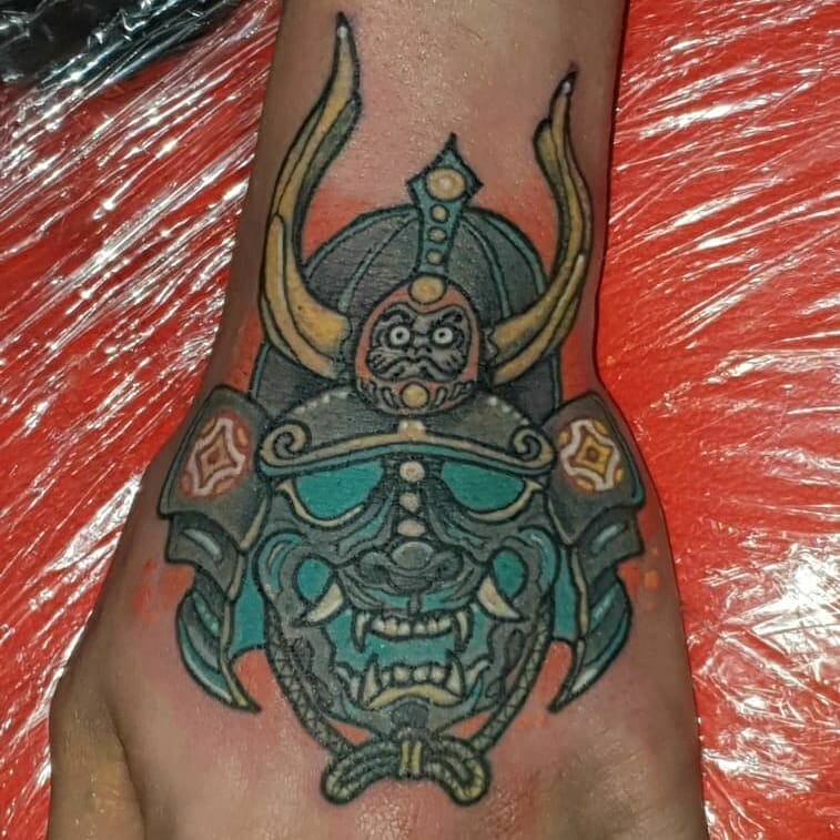 samurai mask tattoo