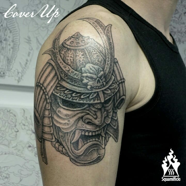 samurai mask tattoo