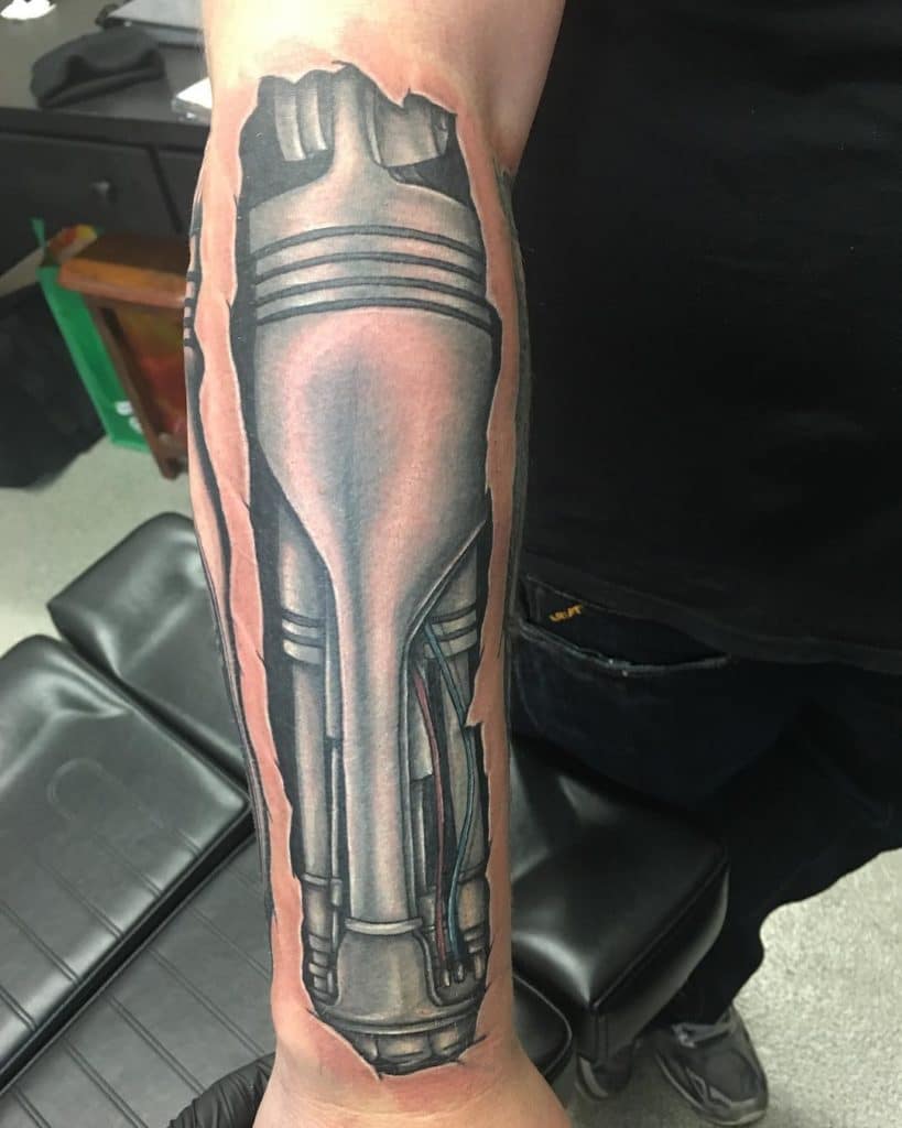 robot arm tattoo