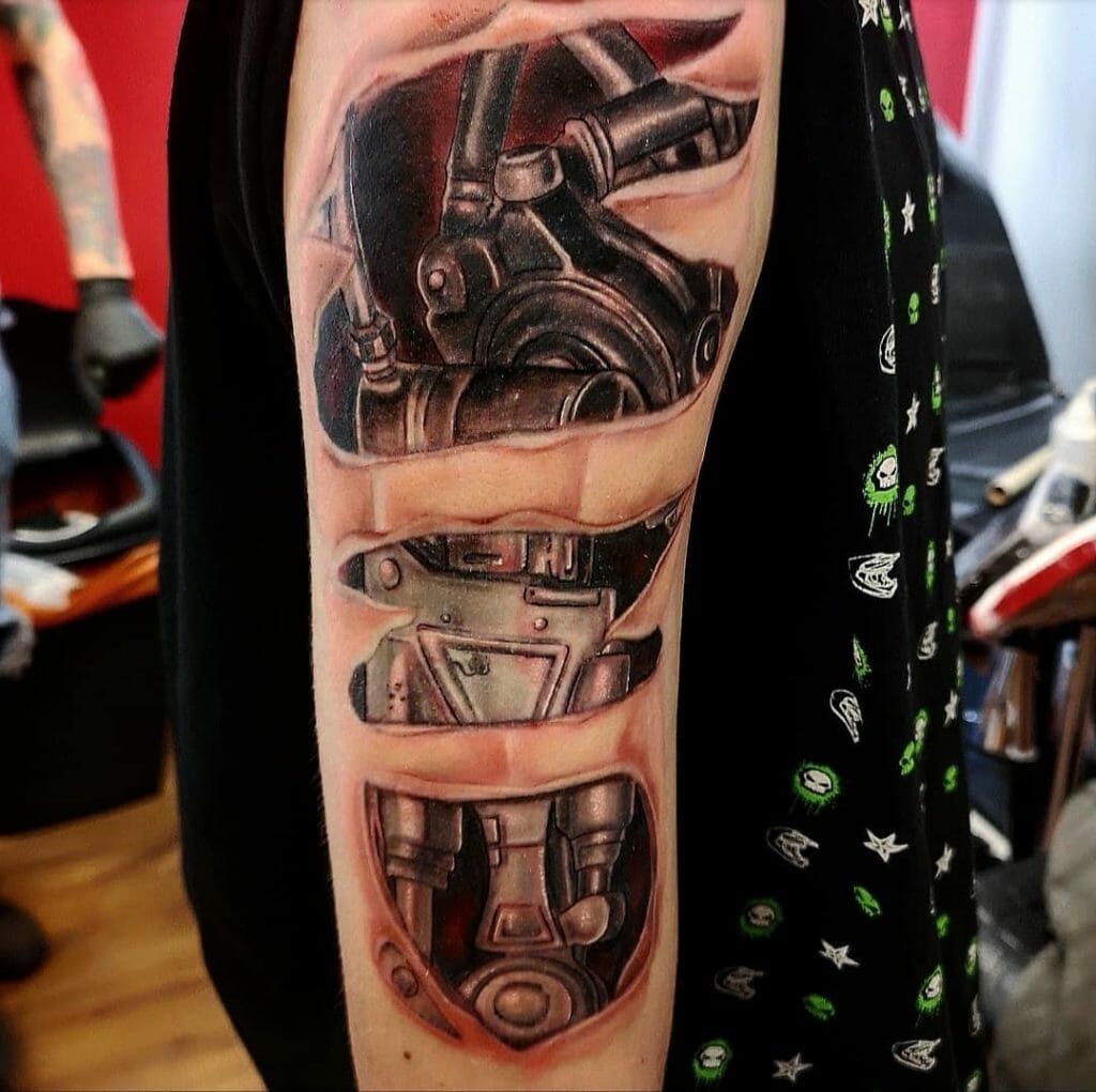 robot arm tattoo