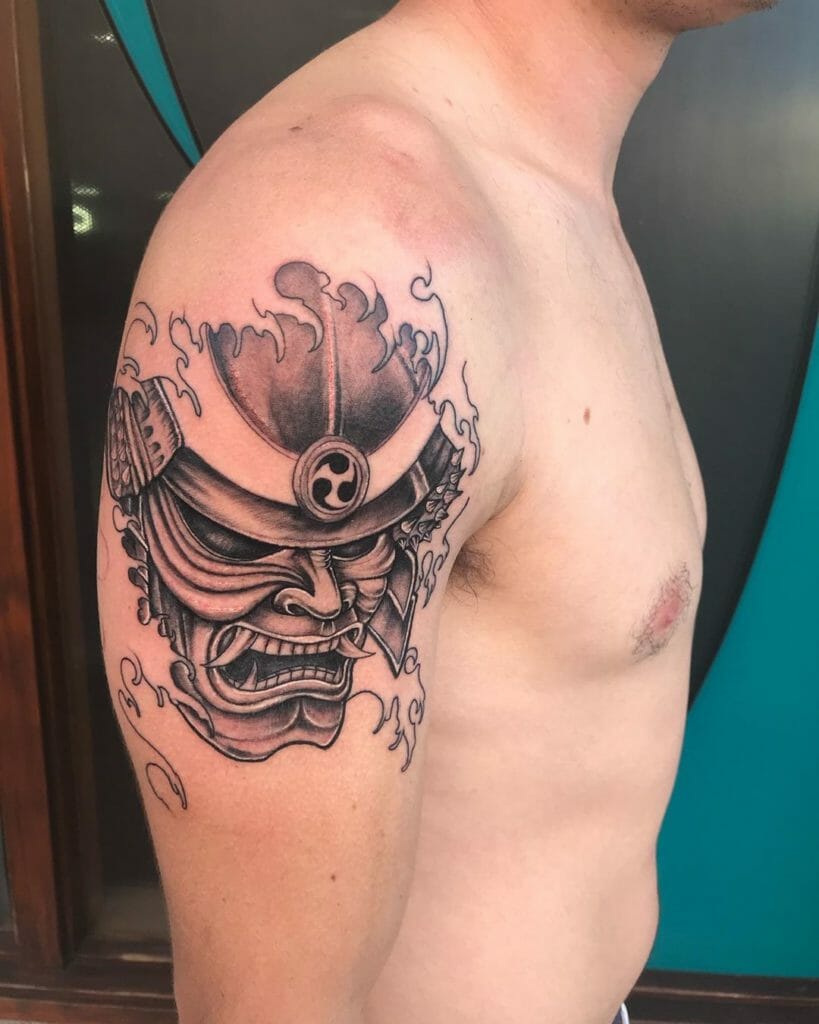 samurai mask tattoo