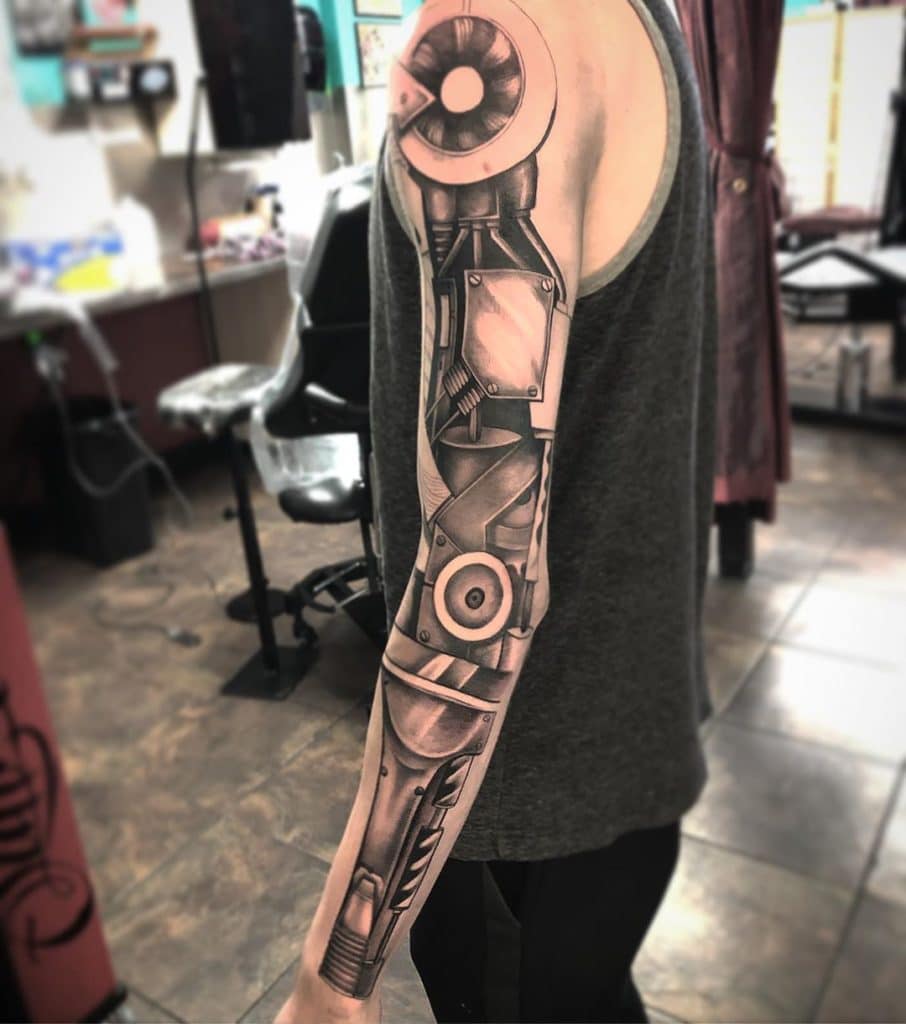 robot arm tattoo