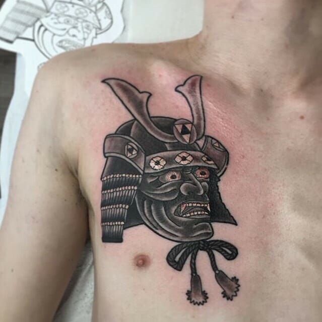 samurai mask tattoo