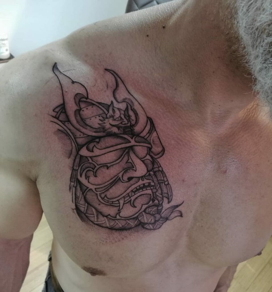 samurai mask tattoo