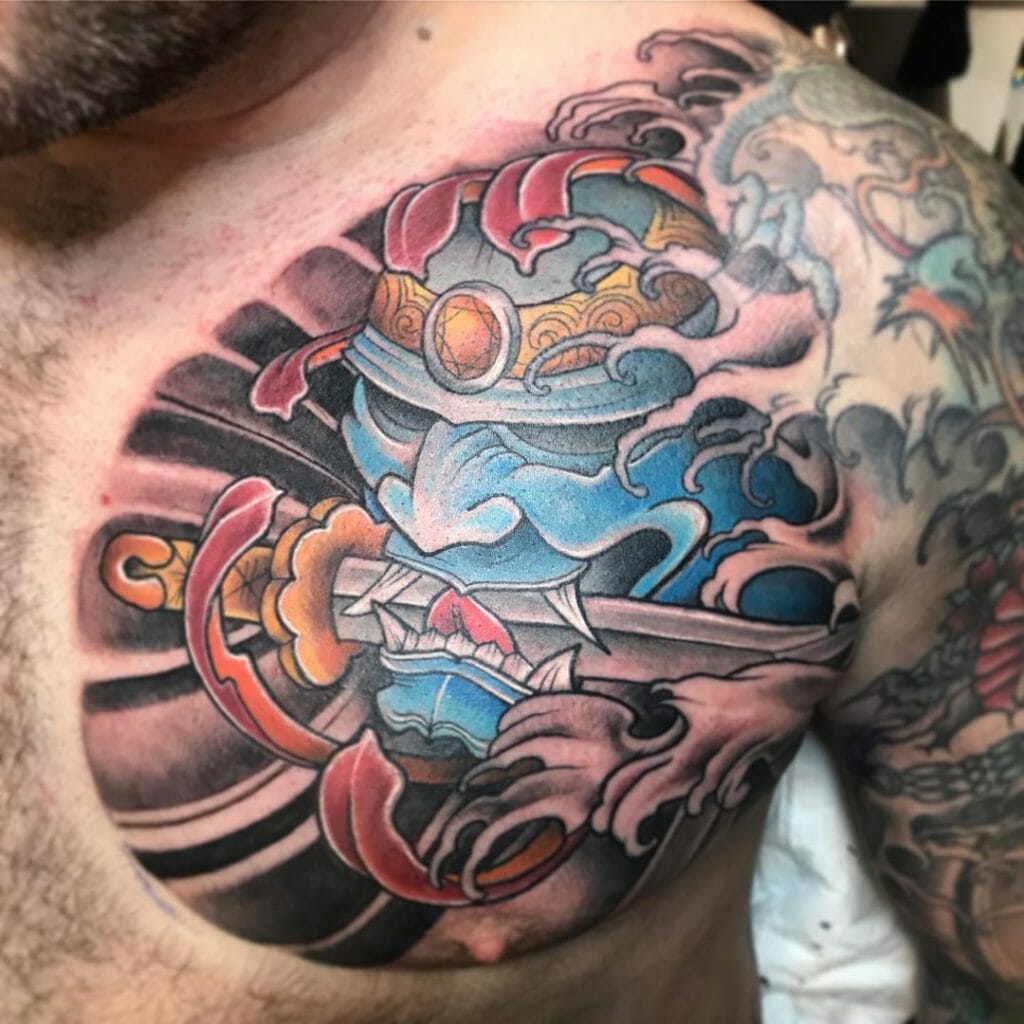 samurai mask tattoo