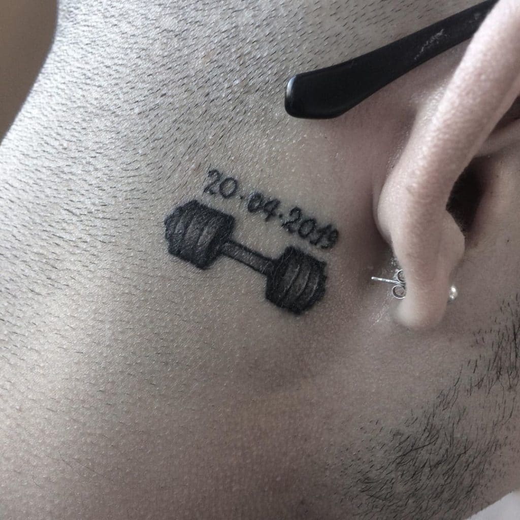 dumbbell tattoo