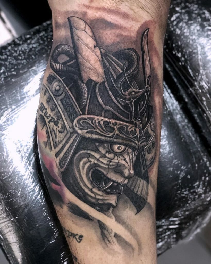 samurai mask tattoo