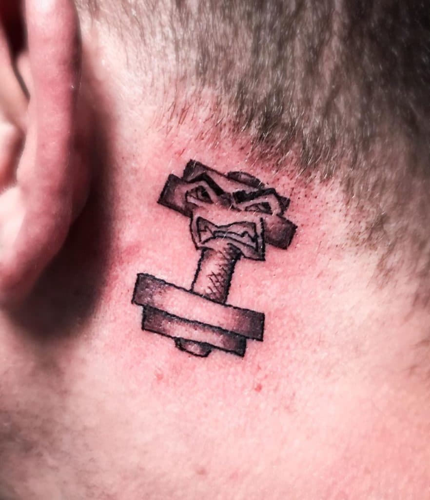 dumbbell tattoo