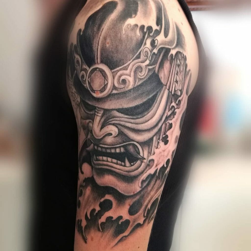 samurai mask tattoo