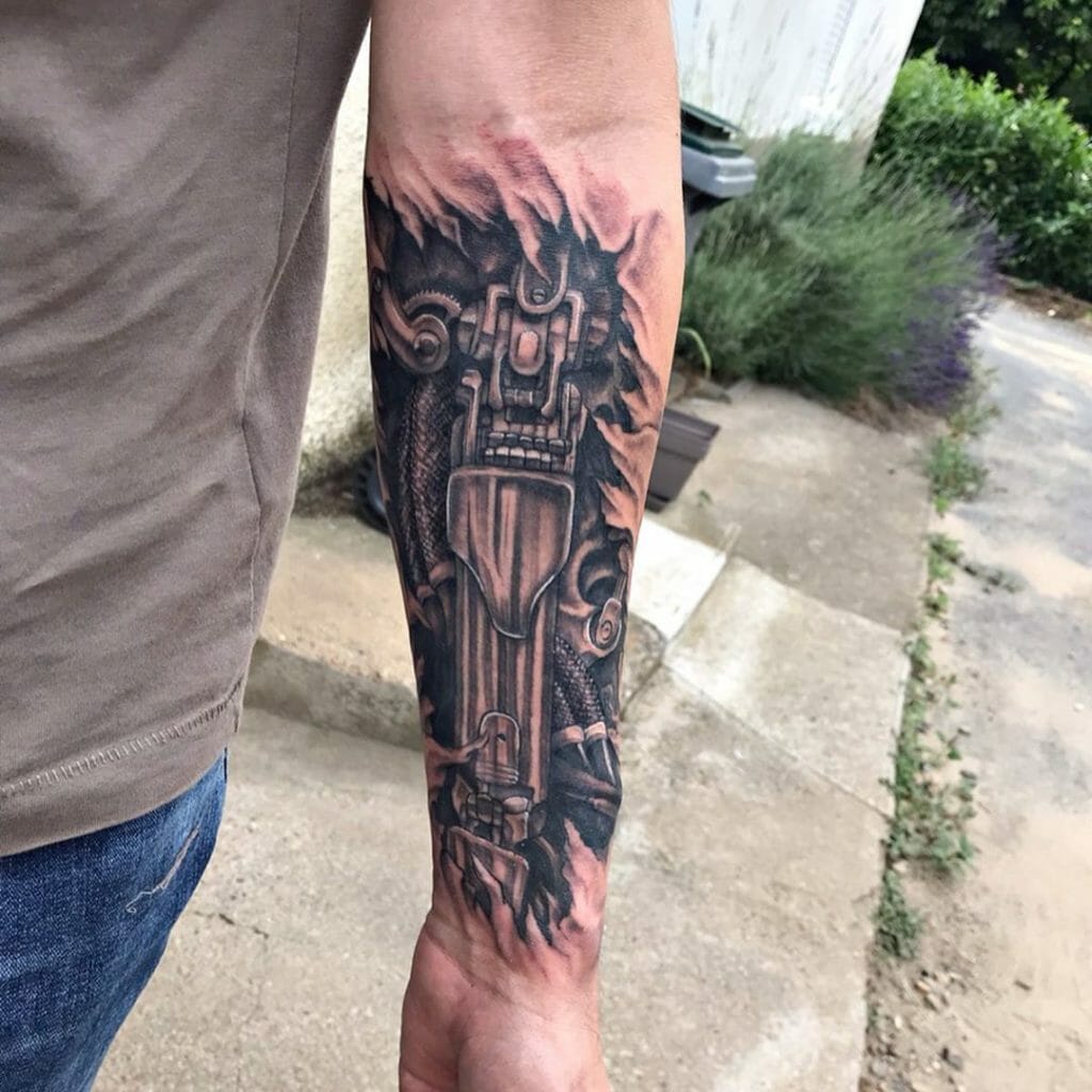 robot arm tattoo