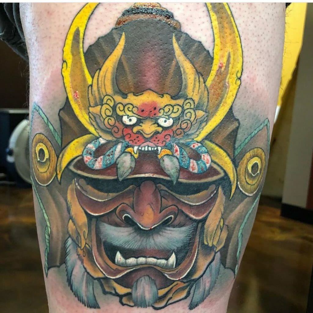 samurai mask tattoo