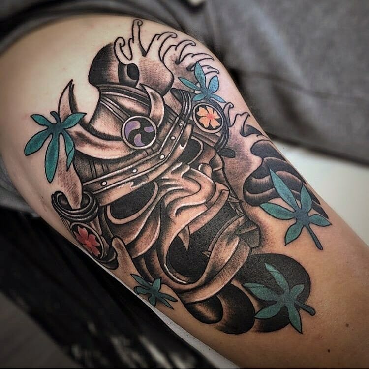 samurai mask tattoo