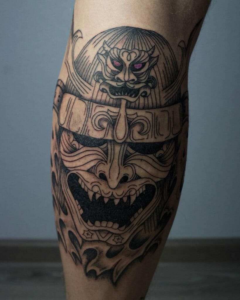 samurai mask tattoo