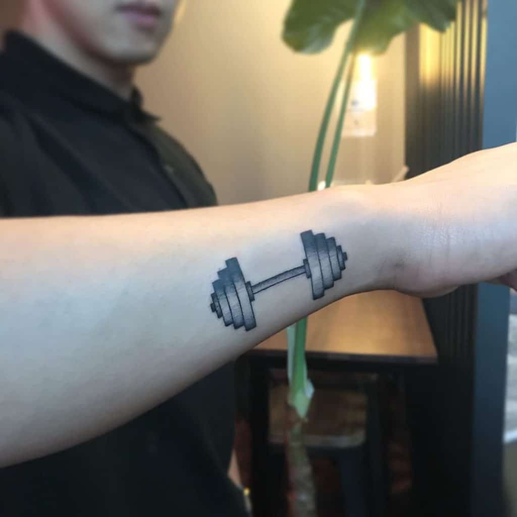 dumbbell tattoo