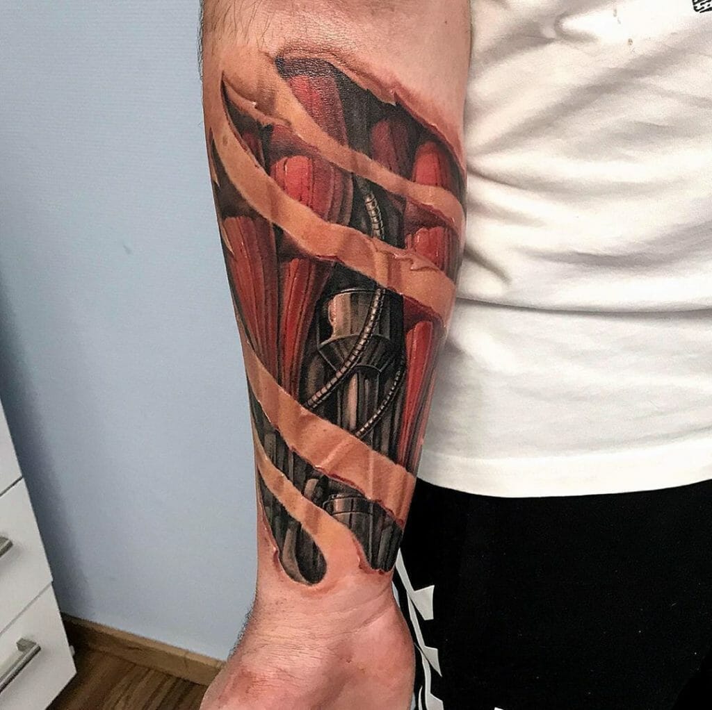 robot arm tattoo