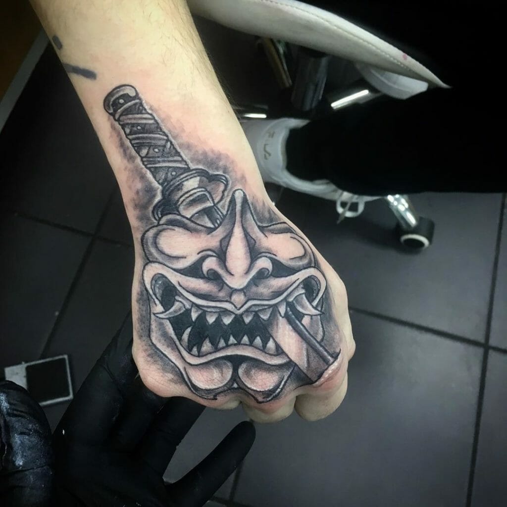 samurai mask tattoo