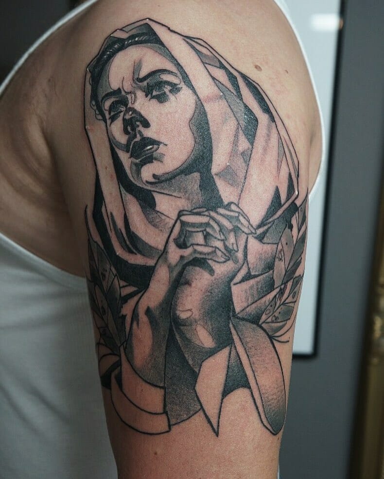 virgin mary tattoo