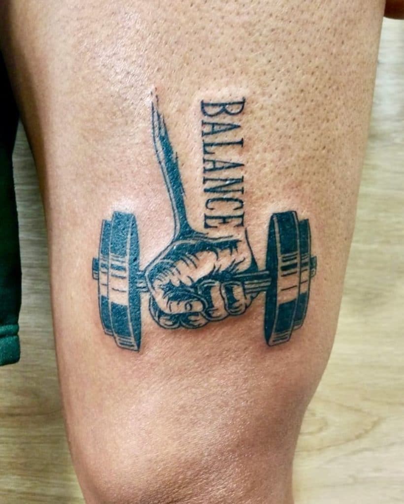 dumbbell tattoo