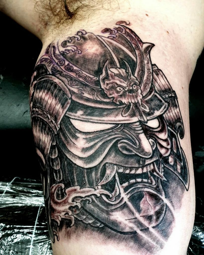 samurai mask tattoo