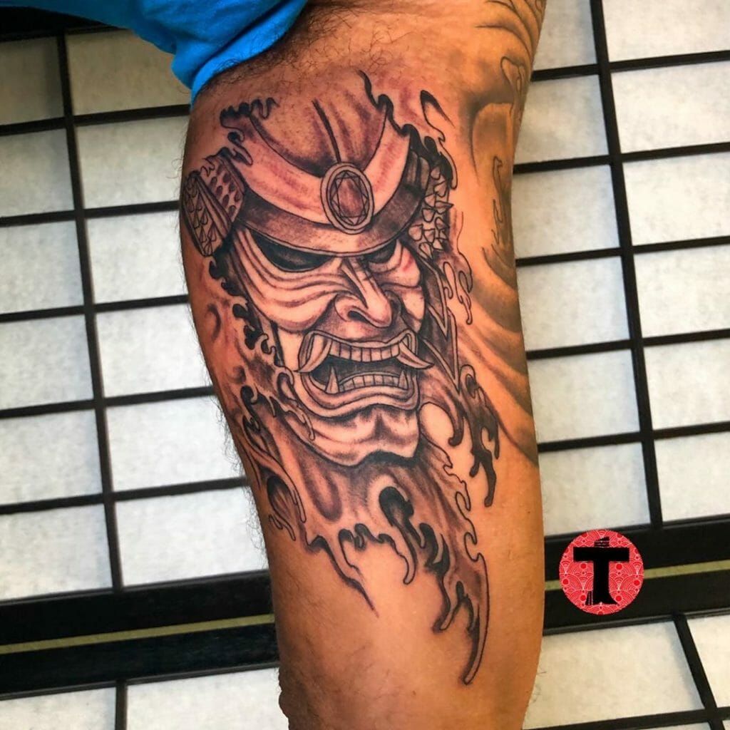 samurai mask tattoo