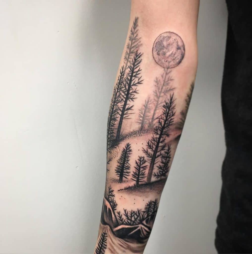 pine tree tattoo