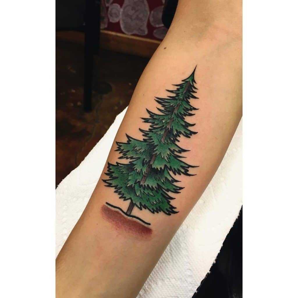 pine tree tattoo