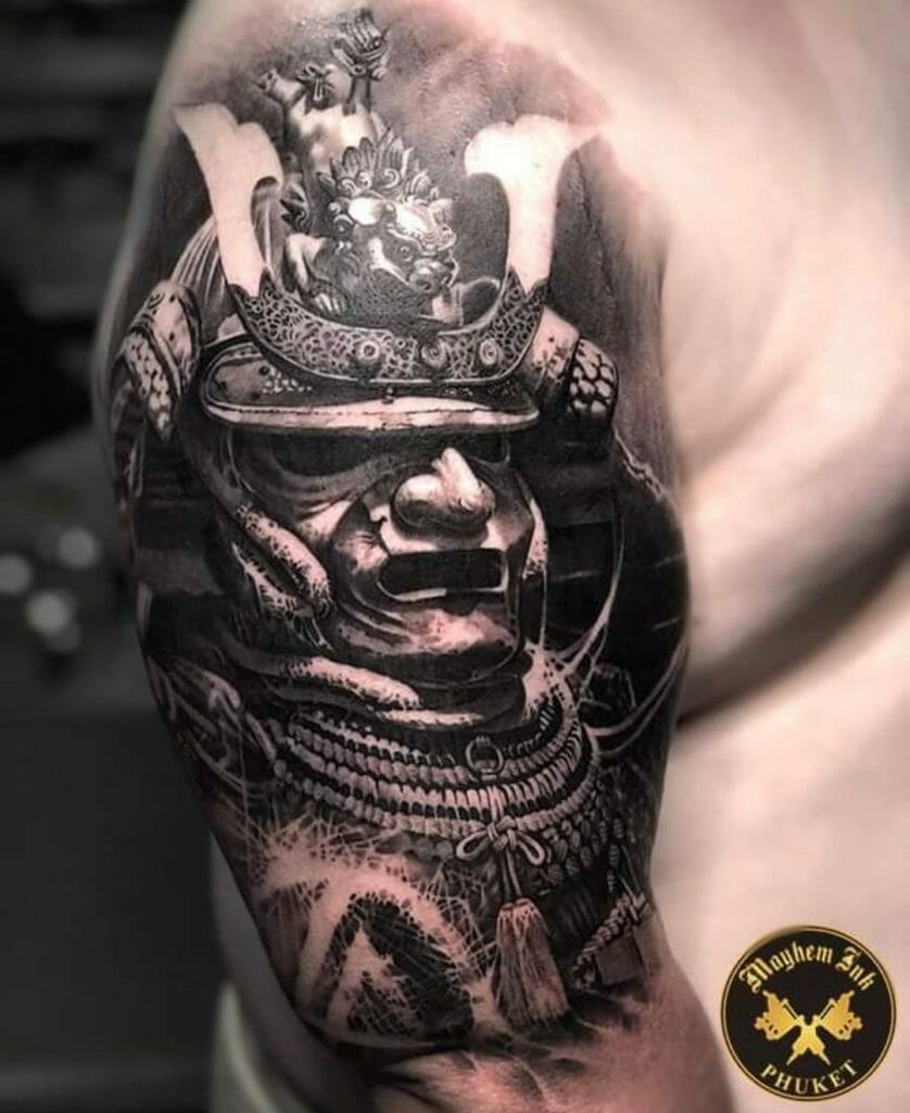 samurai mask tattoo