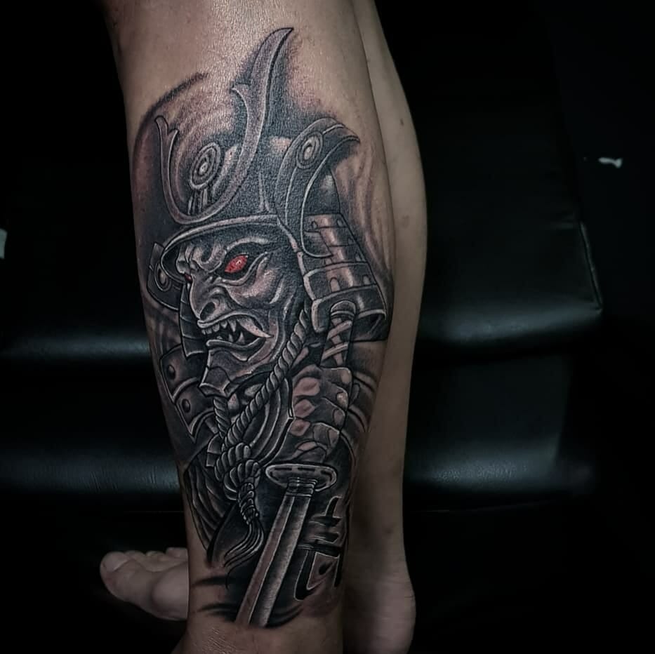 samurai mask tattoo