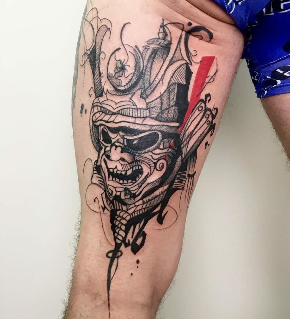 samurai mask tattoo